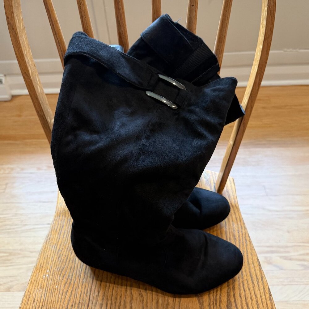 Cloudwalkers - Women's Tori Tall Boots - Black Suede-Look